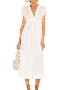 Free People All Occasions Shirt Dress Midi Ivory